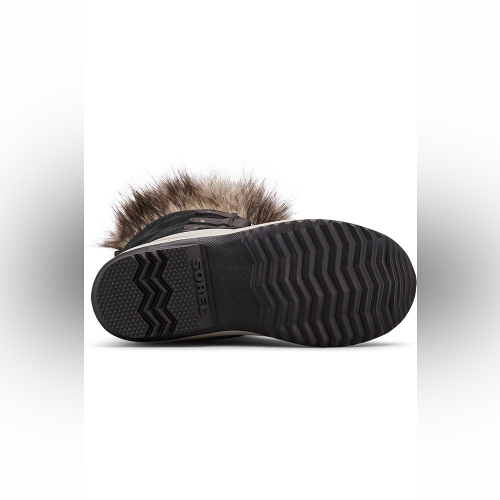 Sorel "Joan Of Arctic" Black/Cream Waterproof Snow Boots Faux Fur Like NEW, sz 6 - Picture 5 of 13